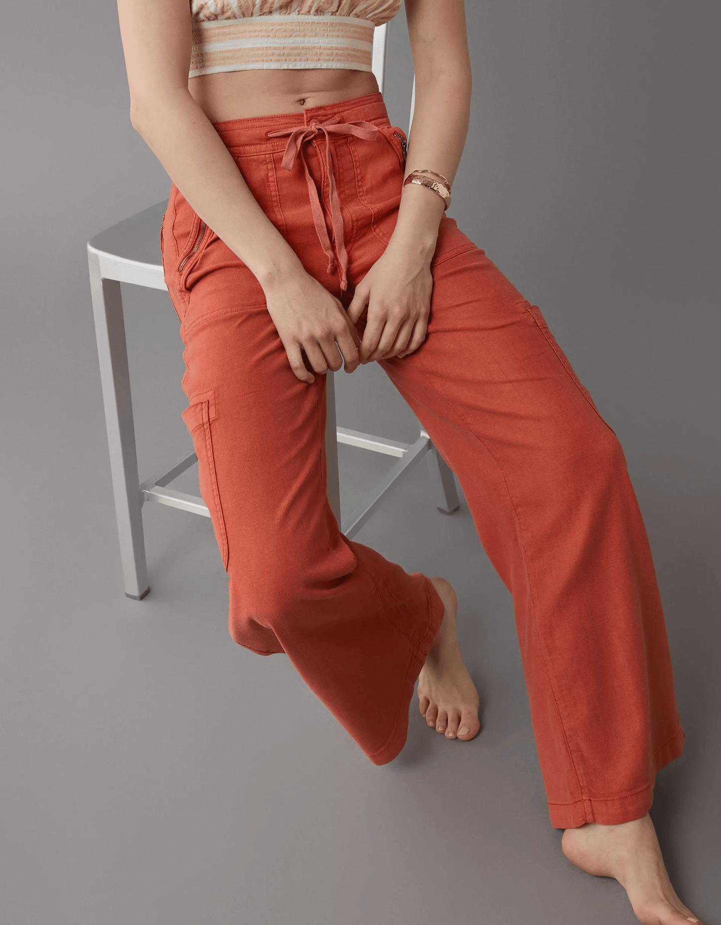 🔥Vente à chaud🔥 Pantalon cargo à jambes larges en lin