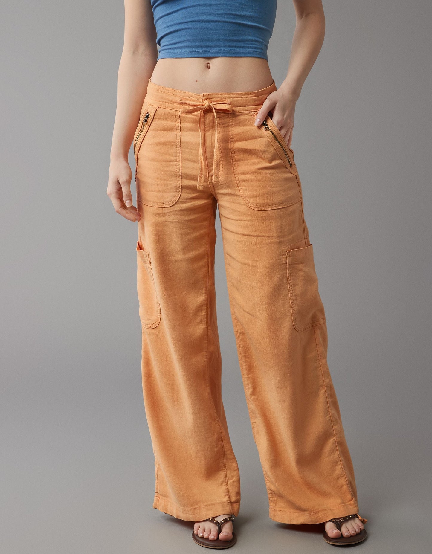 🔥Vente à chaud🔥 Pantalon cargo à jambes larges en lin