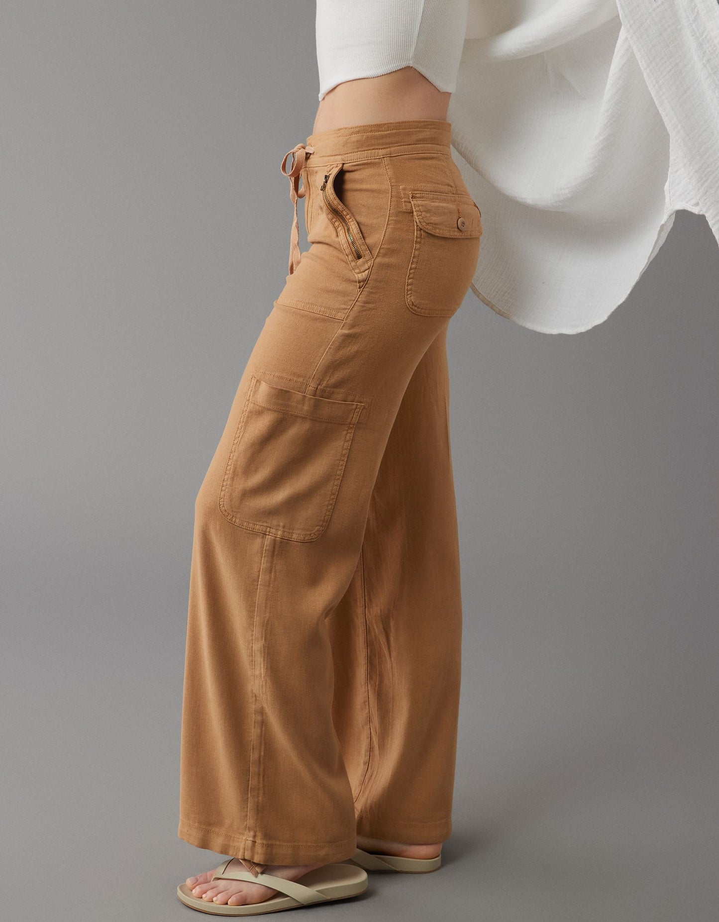🔥Vente à chaud🔥 Pantalon cargo à jambes larges en lin