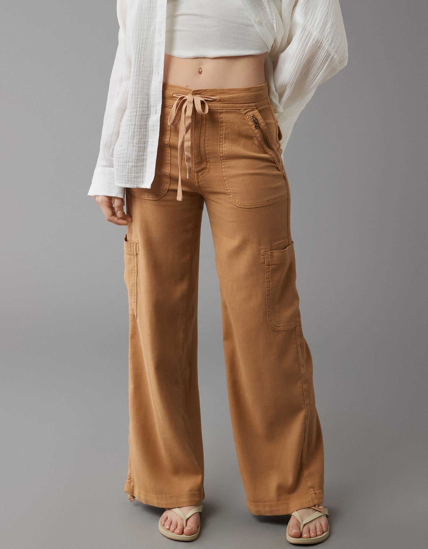 🔥Vente à chaud🔥 Pantalon cargo à jambes larges en lin