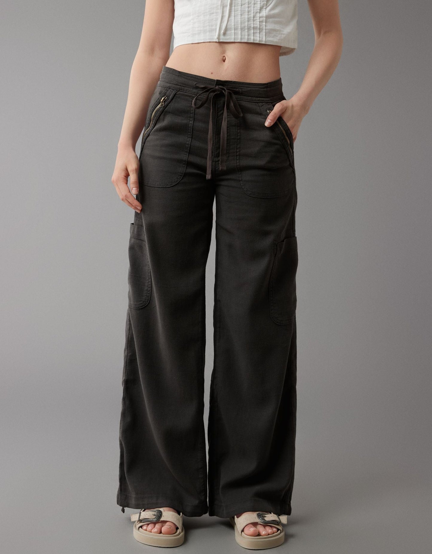 🔥Vente à chaud🔥 Pantalon cargo à jambes larges en lin