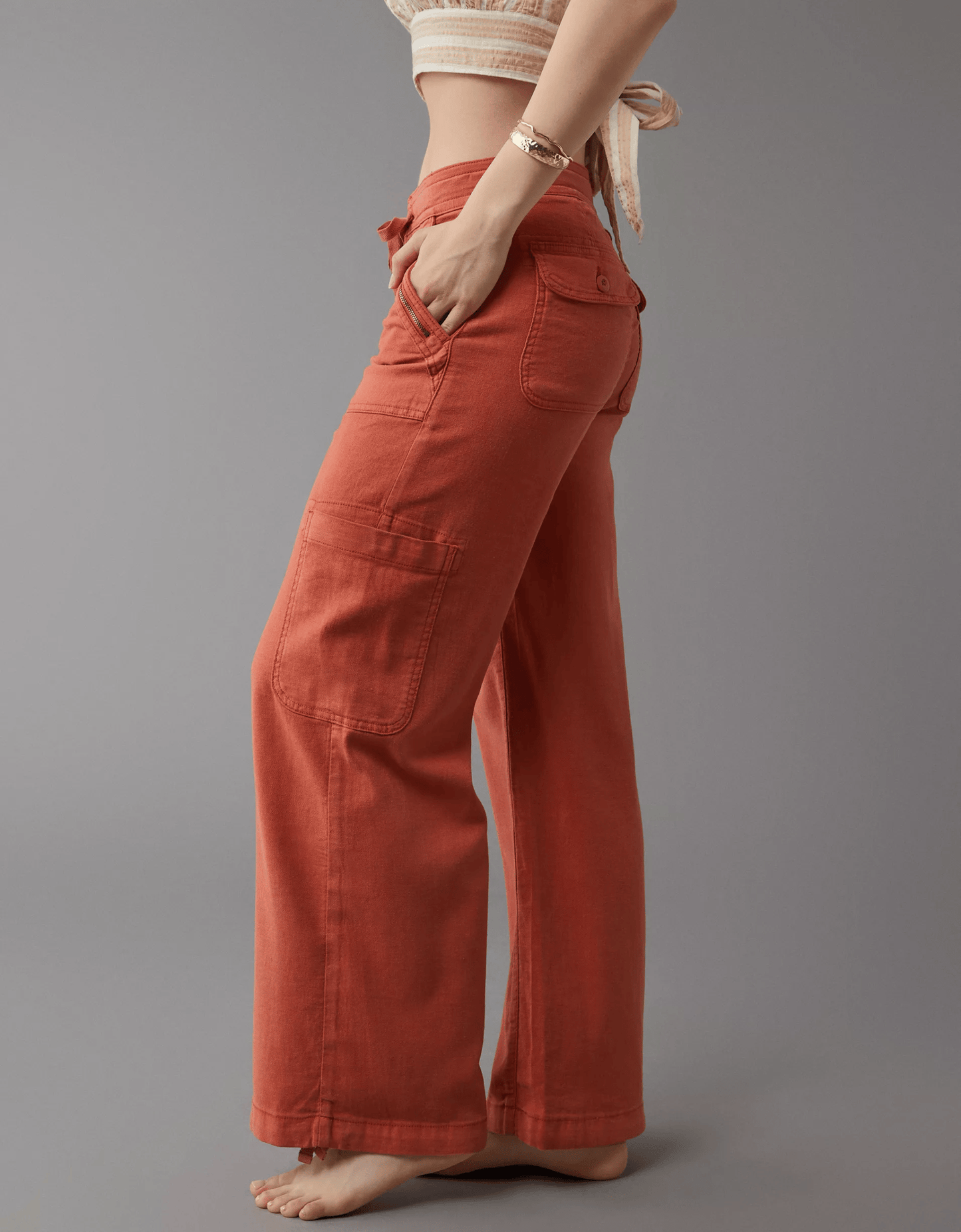 🔥Vente à chaud🔥 Pantalon cargo à jambes larges en lin