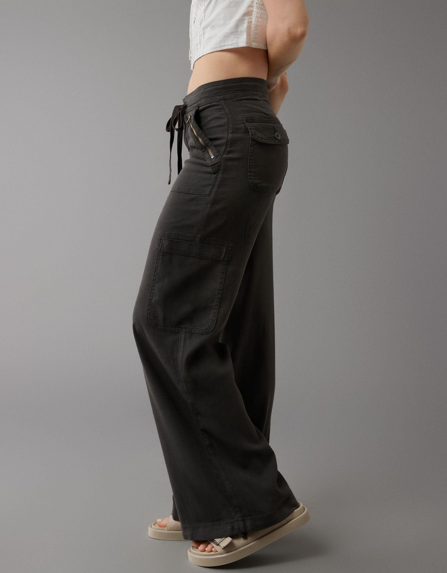 🔥Vente à chaud🔥 Pantalon cargo à jambes larges en lin