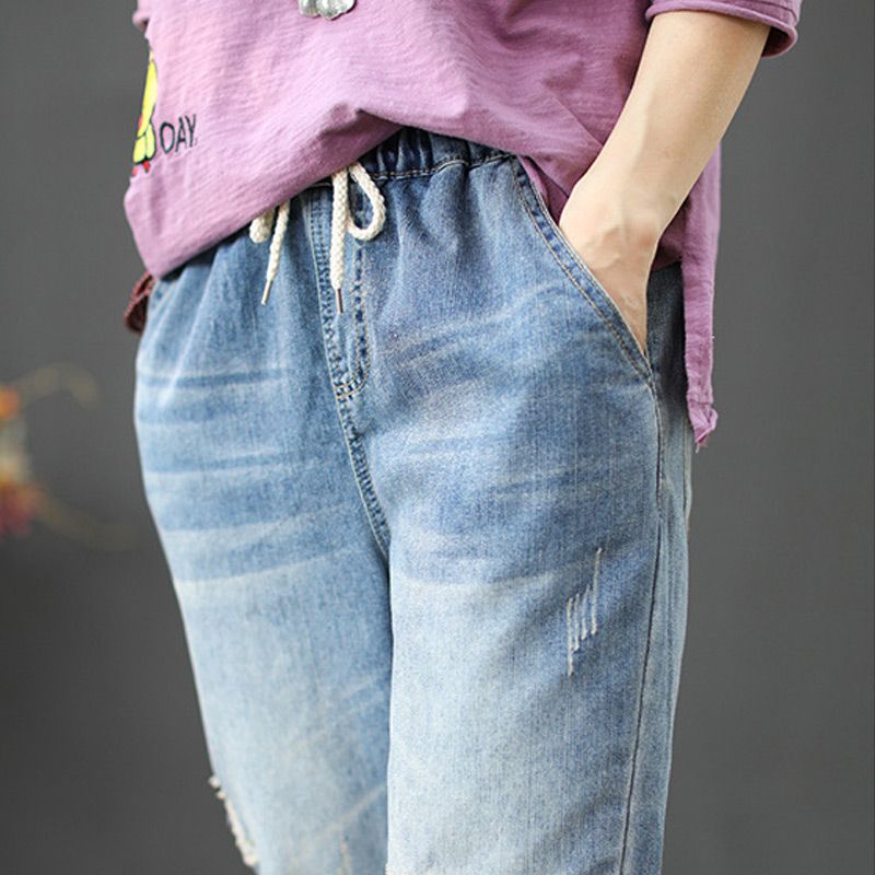 Jean brodé vintage pour femmes