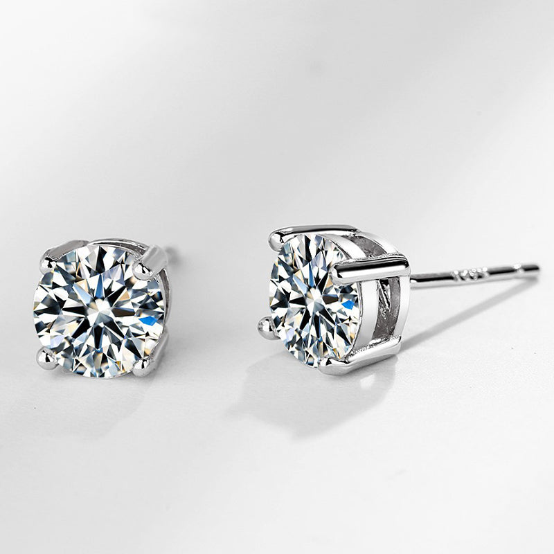 👸Boucles d'oreilles rondes étincelantes en Moissanite (50 % DE RÉDUCTION)