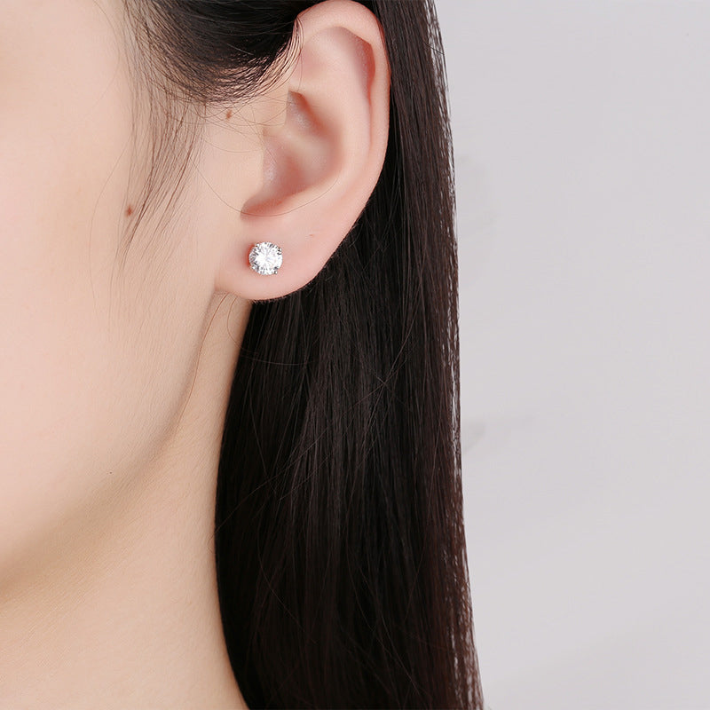 👸Boucles d'oreilles rondes étincelantes en Moissanite (50 % DE RÉDUCTION)