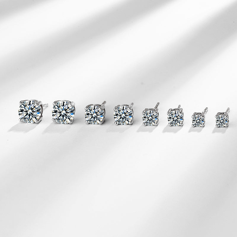 👸Boucles d'oreilles rondes étincelantes en Moissanite (50 % DE RÉDUCTION)
