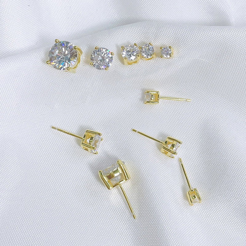 👸Boucles d'oreilles rondes étincelantes en Moissanite (50 % DE RÉDUCTION)
