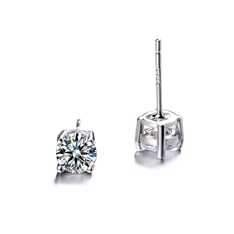 👸Boucles d'oreilles rondes étincelantes en Moissanite (50 % DE RÉDUCTION)