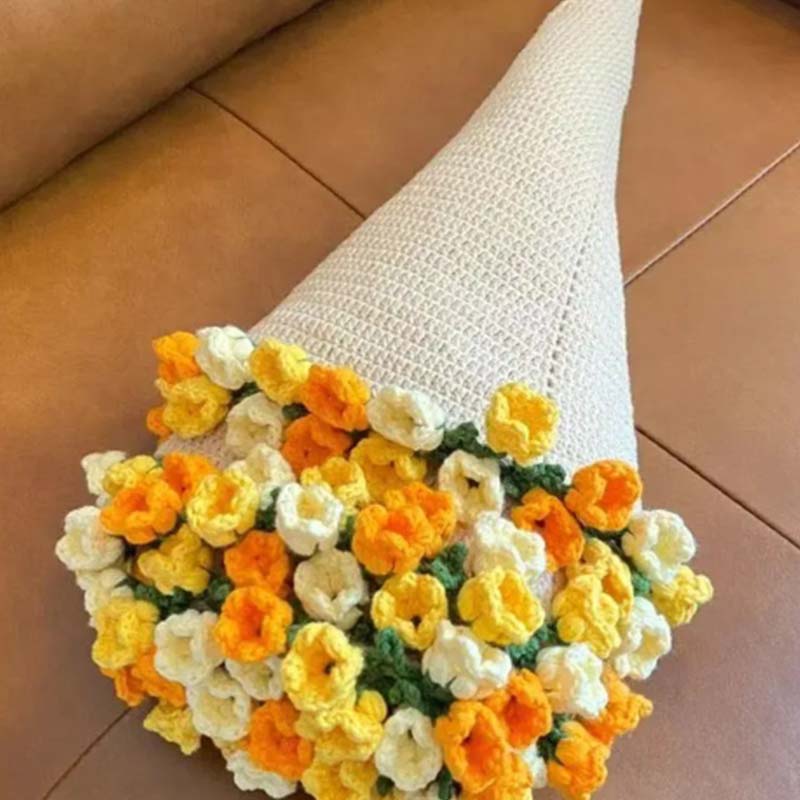 Couverture bouquet au crochet