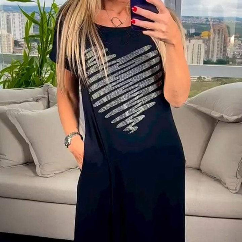 ⏰ Nouvelle vente chaude 49% de réduction 🎀Robe t-shirt longue avec fentes latérales