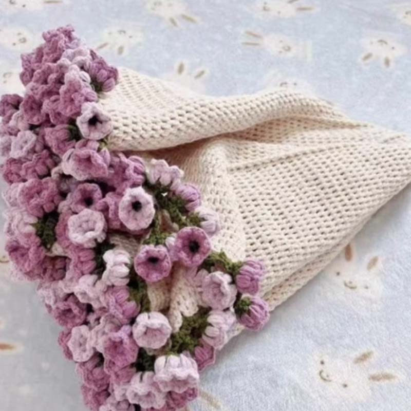 Couverture bouquet au crochet