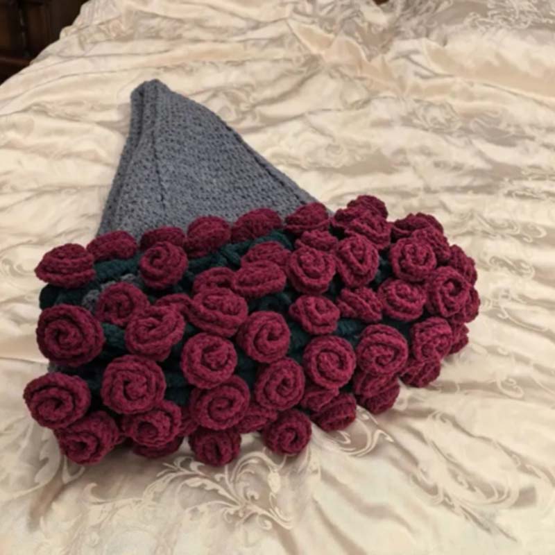 Couverture bouquet au crochet