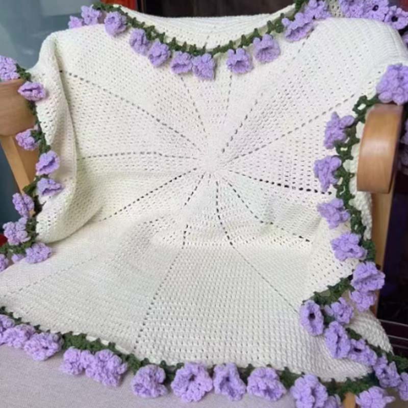 Couverture bouquet au crochet