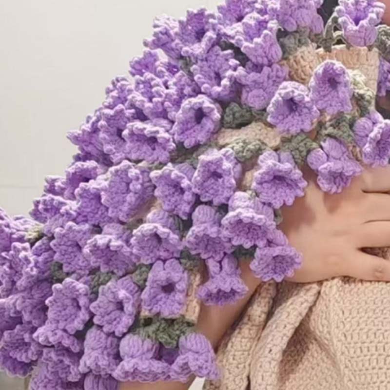 Couverture bouquet au crochet