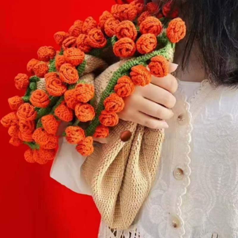 Couverture bouquet au crochet