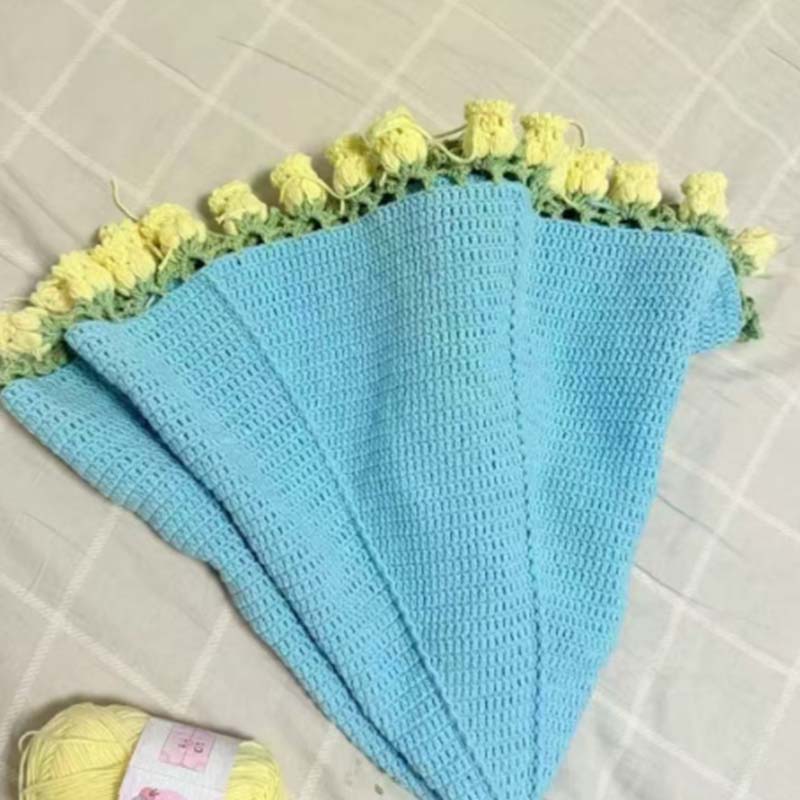 Couverture bouquet au crochet