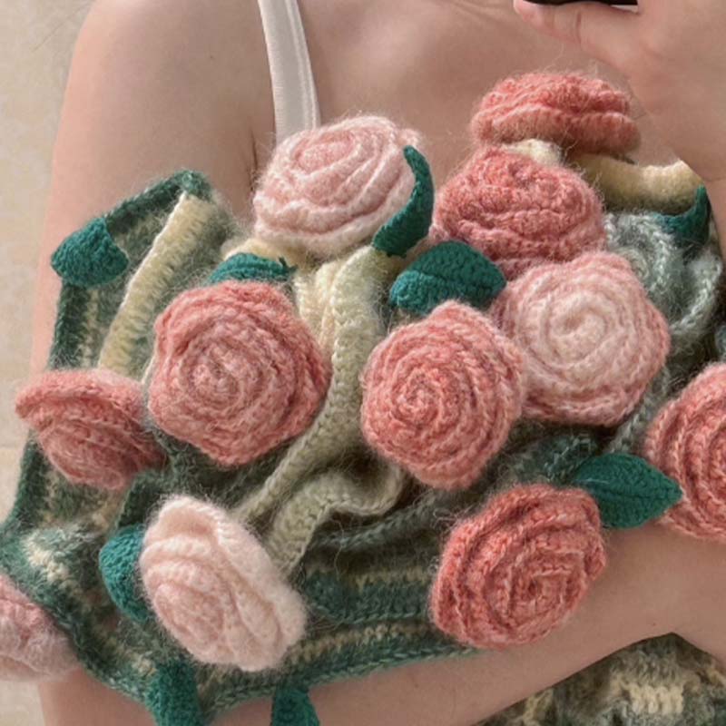 Couverture bouquet au crochet