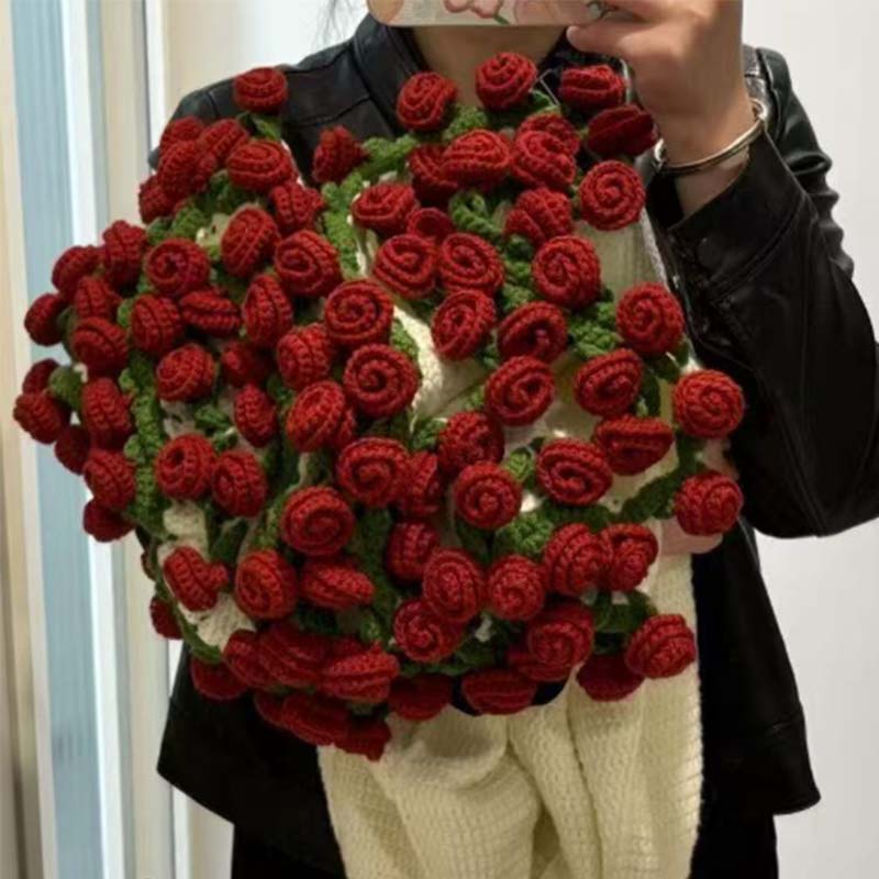 Couverture bouquet au crochet