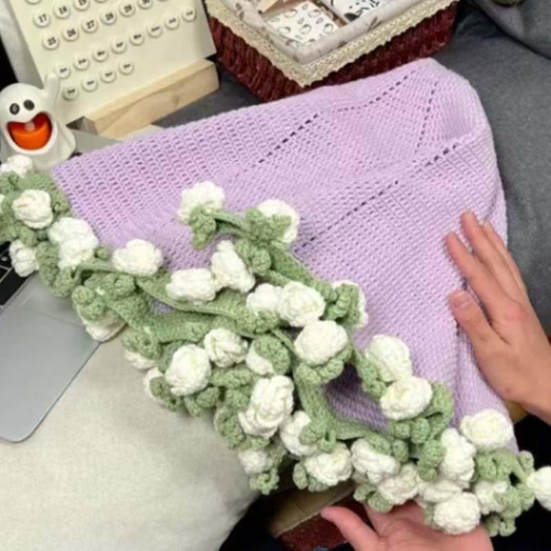Couverture bouquet au crochet