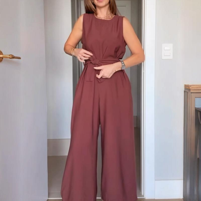 💖Femme Élégante Sans Manches Large Jambe Combinaison