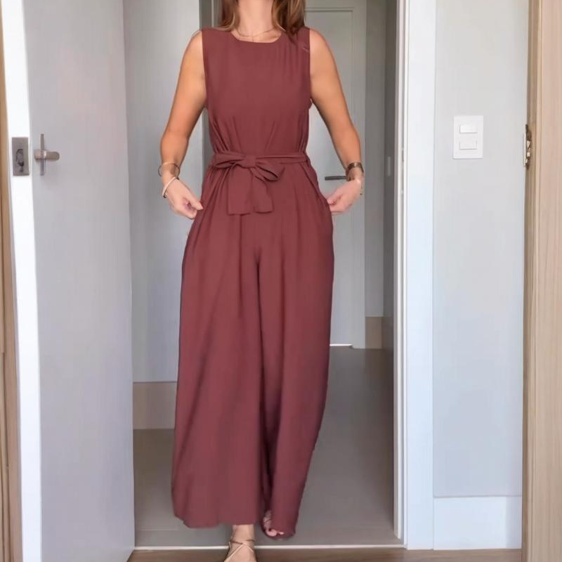 💖Femme Élégante Sans Manches Large Jambe Combinaison