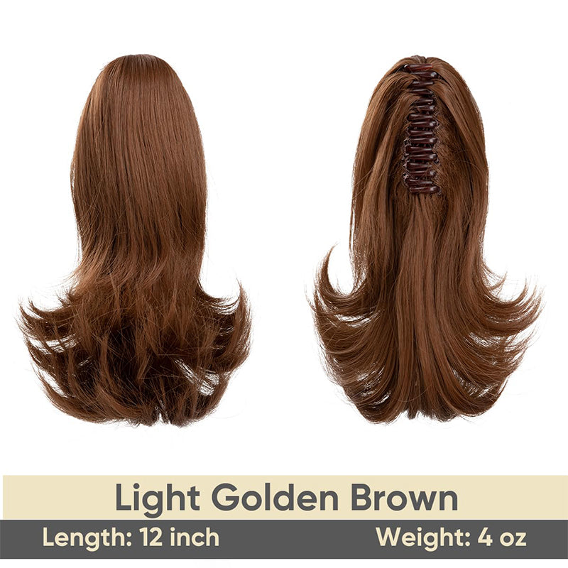✨Le secret de la confiance👸Femmes légèrement bouclés Fibre chimique Simulation de cheveux Fausse queue de cheval naturelle épingle à cheveux