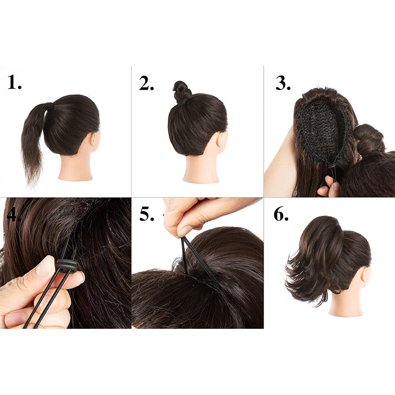 ✨Le secret de la confiance👸Femmes légèrement bouclés Fibre chimique Simulation de cheveux Fausse queue de cheval naturelle épingle à cheveux