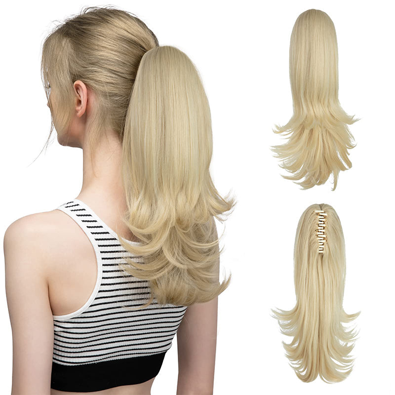 ✨Le secret de la confiance👸Femmes légèrement bouclés Fibre chimique Simulation de cheveux Fausse queue de cheval naturelle épingle à cheveux