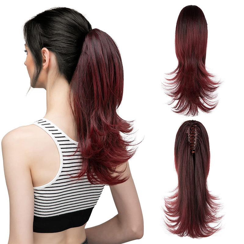 ✨Le secret de la confiance👸Femmes légèrement bouclés Fibre chimique Simulation de cheveux Fausse queue de cheval naturelle épingle à cheveux