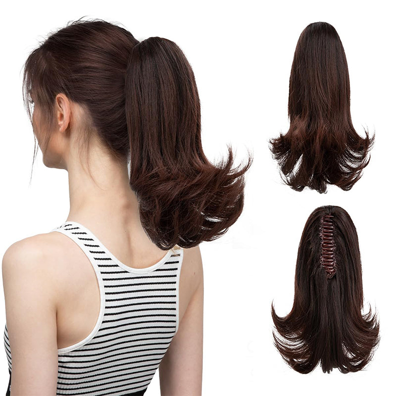 ✨Le secret de la confiance👸Femmes légèrement bouclés Fibre chimique Simulation de cheveux Fausse queue de cheval naturelle épingle à cheveux