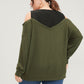 🔥Last Day Sale 50%🔥Colorblock Contrast Waffle Knit Cold Shoulder Sweatshirt