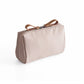 Solid color cosmetic bag with double zipper