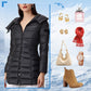 🔥HOT SALE 49% OFF✨Winter women's mid-length padded jacket warm solid color hooded jacket