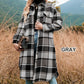 [Best Gift For Her] Women's Plaid Print Long Sleeve Warm Tweed Coat