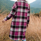 [Best Gift For Her] Women's Plaid Print Long Sleeve Warm Tweed Coat