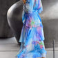 Stylish And Elegant Printed Chiffon Dress（49% OFF）