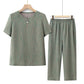 🎁Hot Sale 40% OFF⏳Short Sleeve Top Elastic Waistband Pants Casual 2 Piece Set