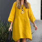Robe en ajustement en liberté de couleur unie décontractée pour femmes avec poche