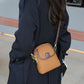 Women's Classic PU Crossbody Bag with Double-Layer Zipper Closure