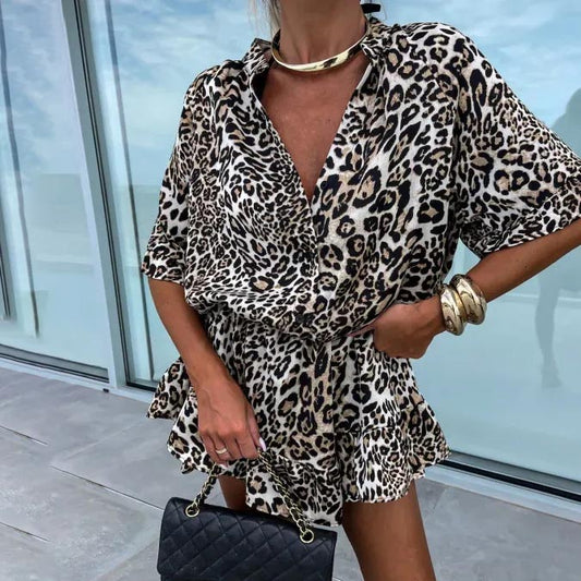🌷New product promotion 40% off🌷Women's Leopard Print Fashion Jumpsuit Shorts