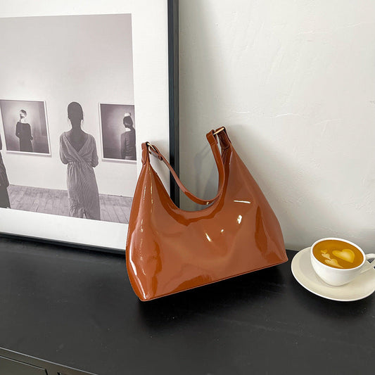 Patent Leather Underarm Handbag