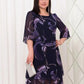 2025 New ruffled sleeve Elegant printed chiffon dresses.