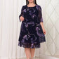 2025 New ruffled sleeve Elegant printed chiffon dresses.