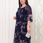 2025 New ruffled sleeve Elegant printed chiffon dresses.