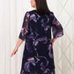 2025 New ruffled sleeve Elegant printed chiffon dresses.