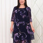 2025 New ruffled sleeve Elegant printed chiffon dresses.