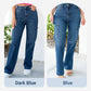Jeans stretch cargo à jambe large et à taille haute pour femmes
