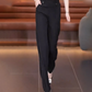 Pantalon décontracté taille haute à jambe droite pour femme