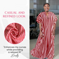 🔥50% OFF 🔥 V-Neck Striped Maxi Dress